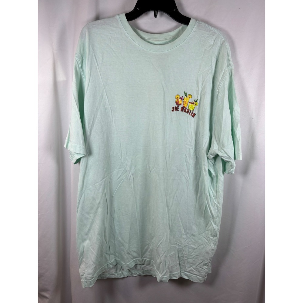 Joe Marlin Mens 2XLT Mint Green Graphic T-Shirt My Main Men Cocktails Cotton Tee